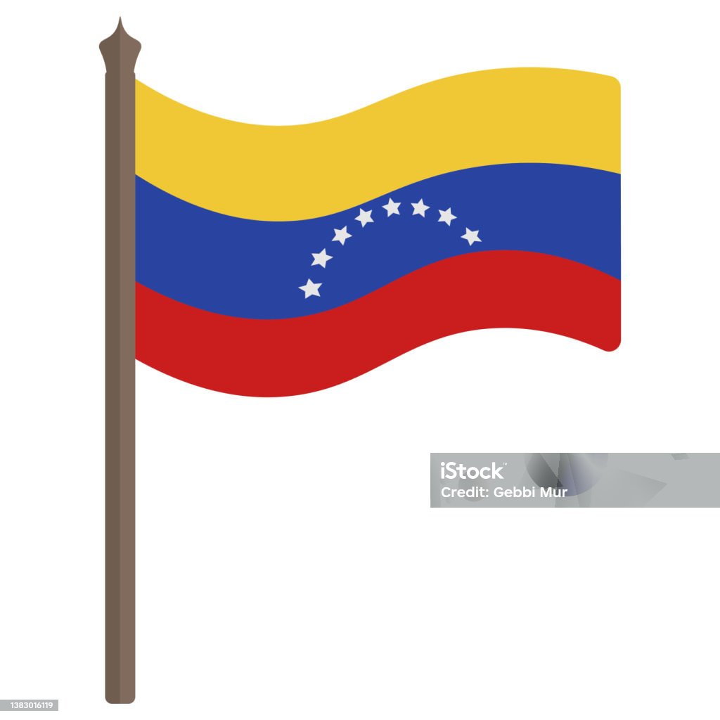 Flag of venezuela sketch vector illustration coloring book for children the tricolor is decorated with eight stars bolivarian republic of venezuela the national symbol of the state develops in the wind flat