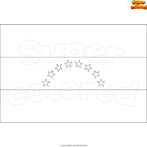 Coloring page flag of venezuela