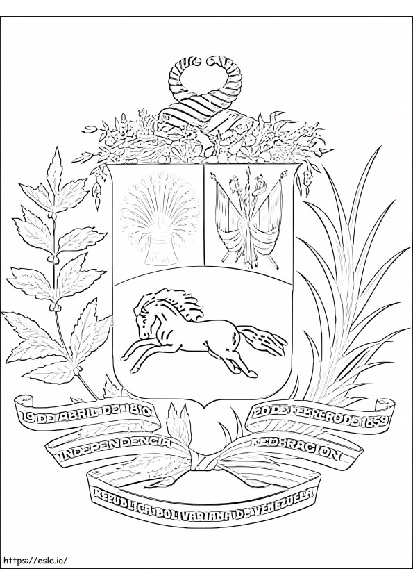 Venezuela coat of arms coloring page