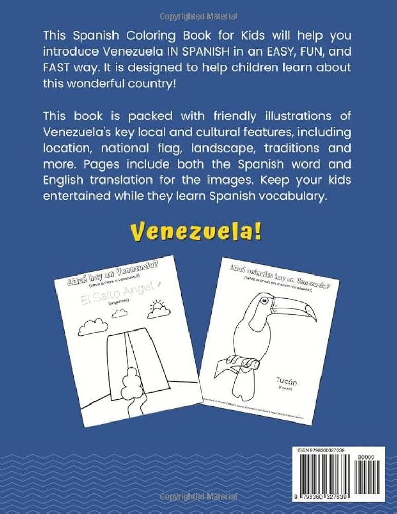 Spanish coloring book for kids