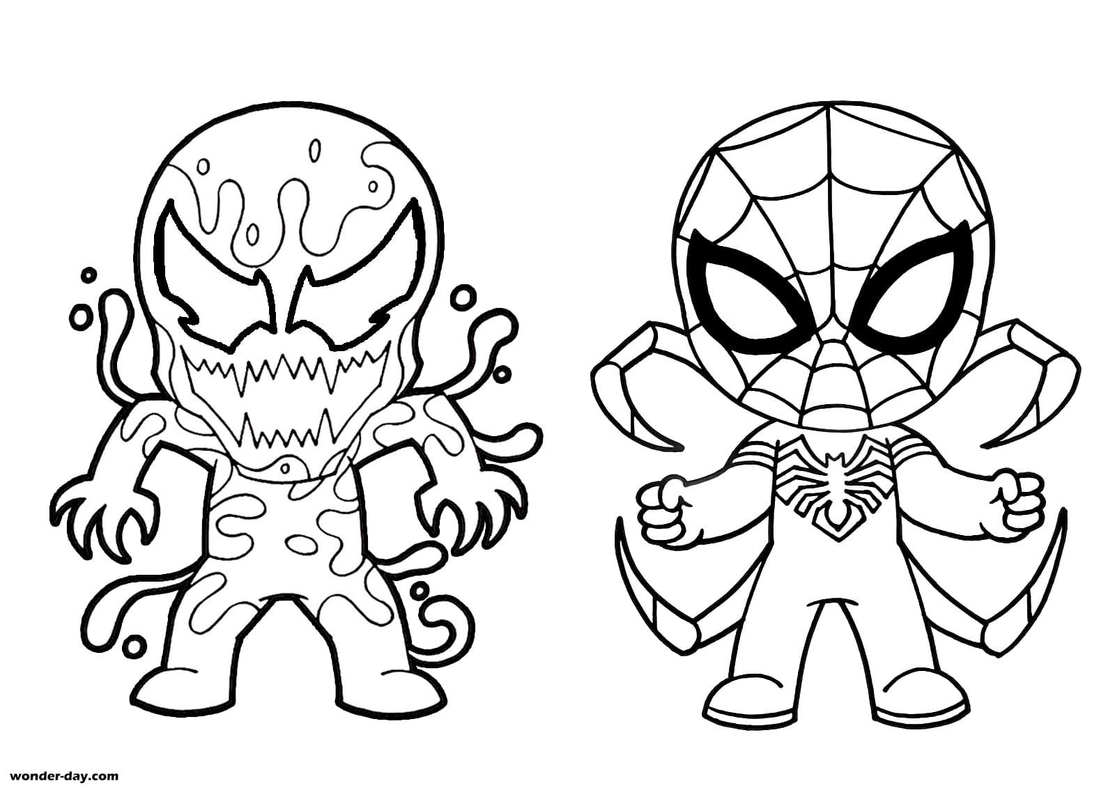 Spiderman venom coloring sheet avengers coloring spiderman drawing superhero coloring pages