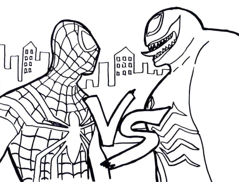 Get this venom coloring pages printable venom vs spiderman