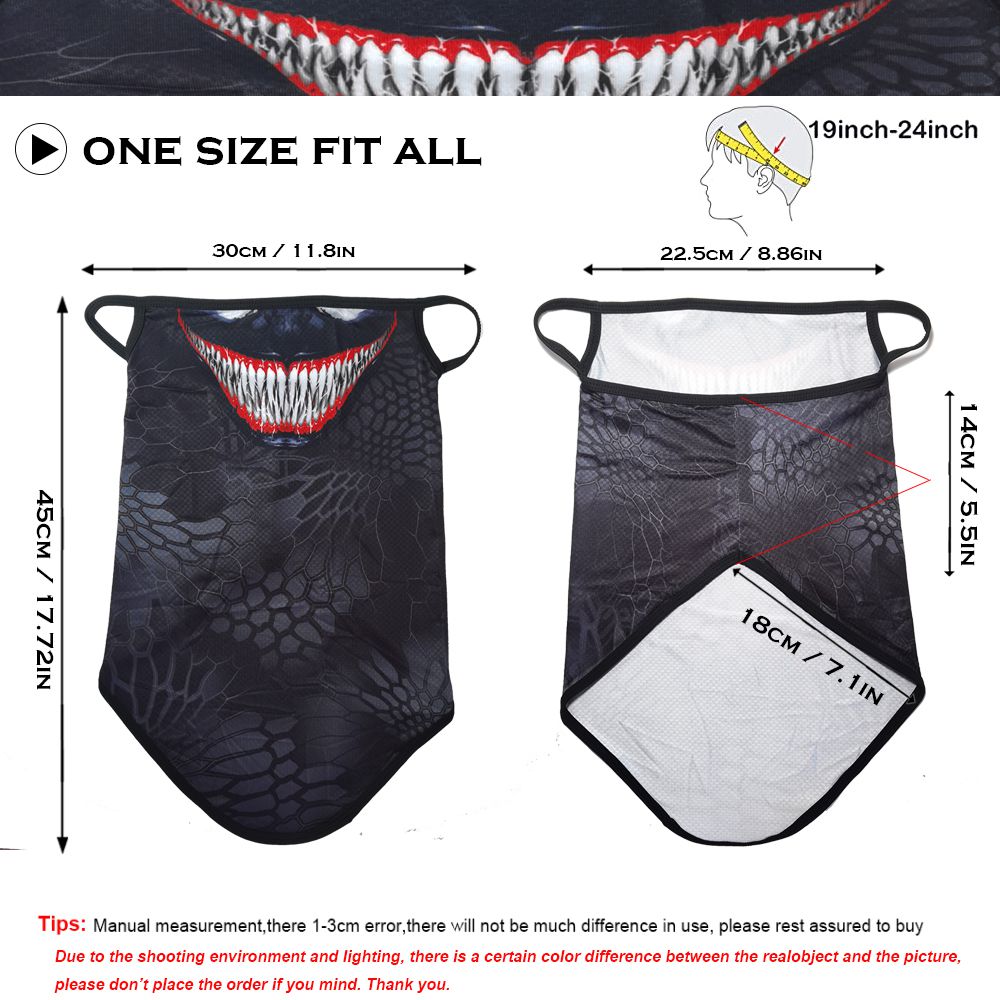 Venom mak tube carf bandana macarilla with ear loop neck gaiter cycling face mak headband ummer balaclava bufanda hombre