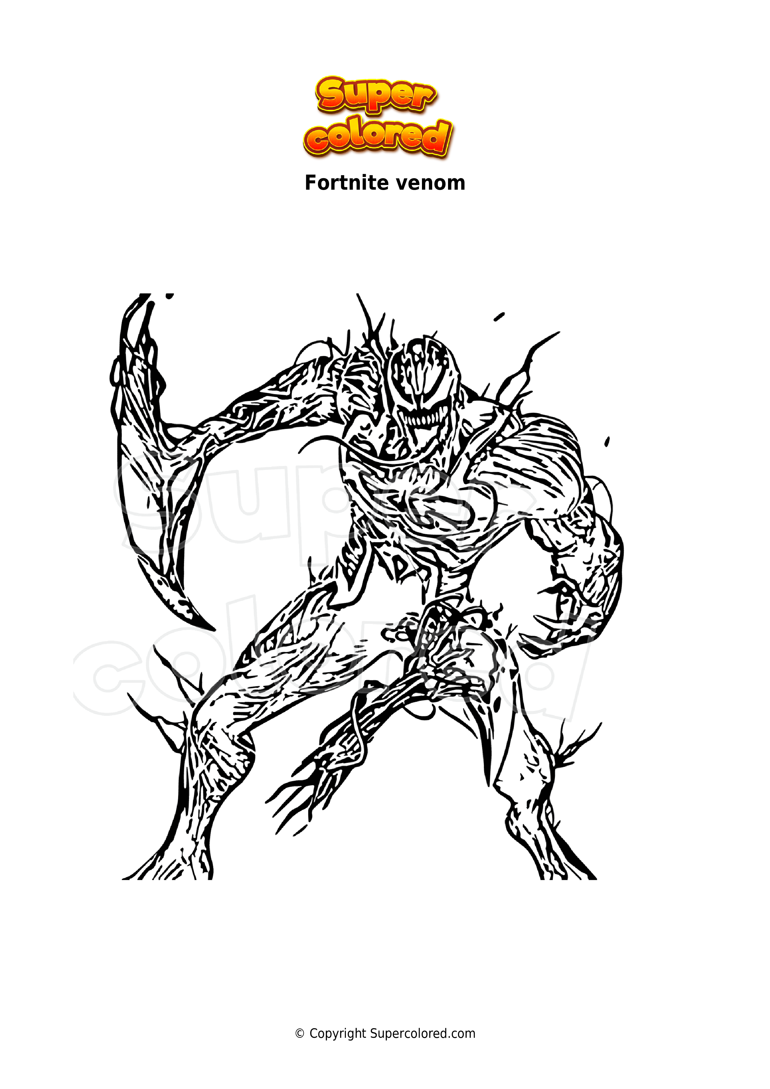 Coloring page fortnite venom