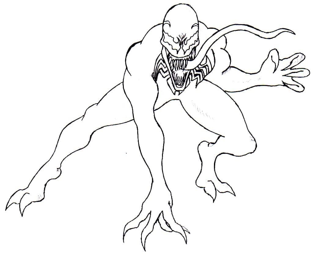 Venom free for kids coloring page