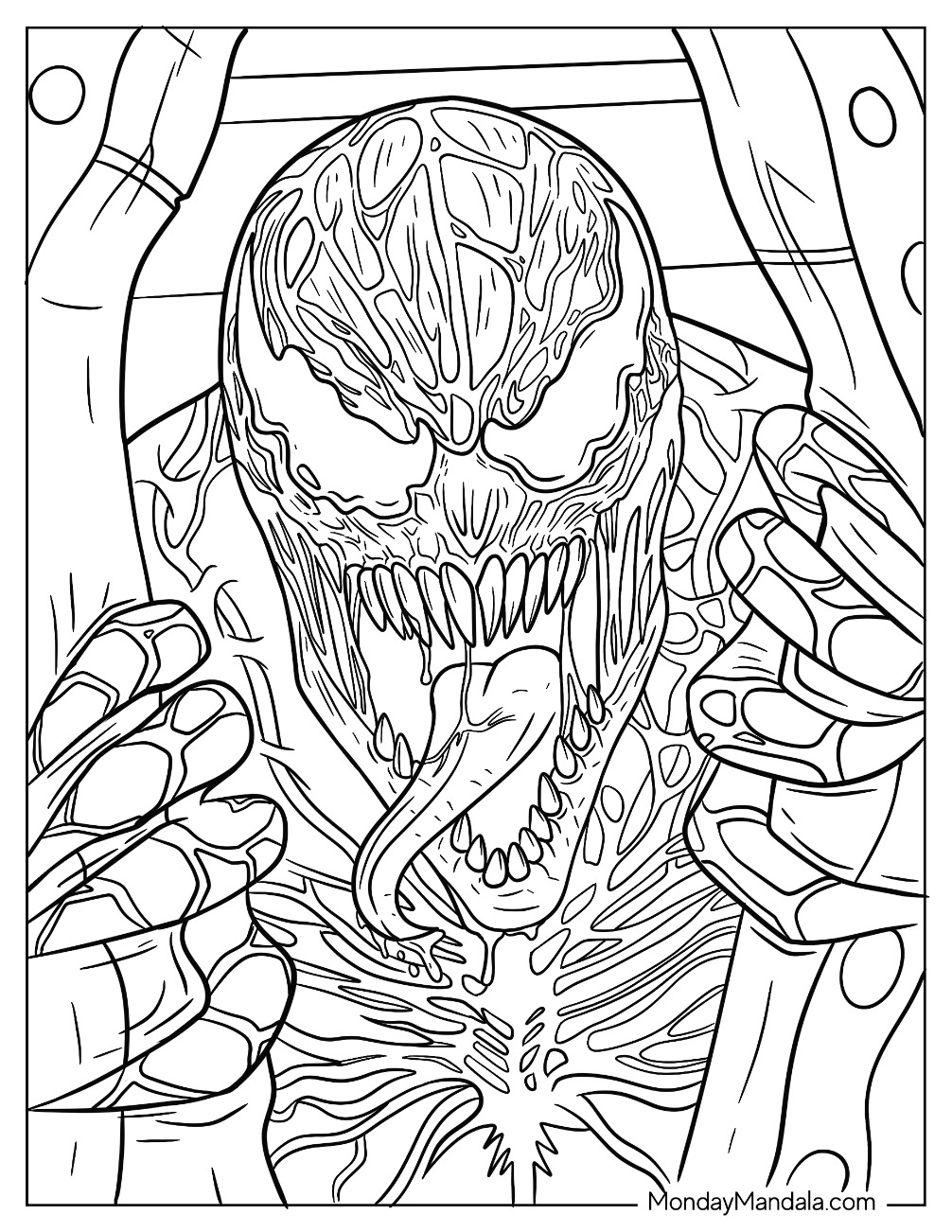 Carnage coloring pages free pdf printables