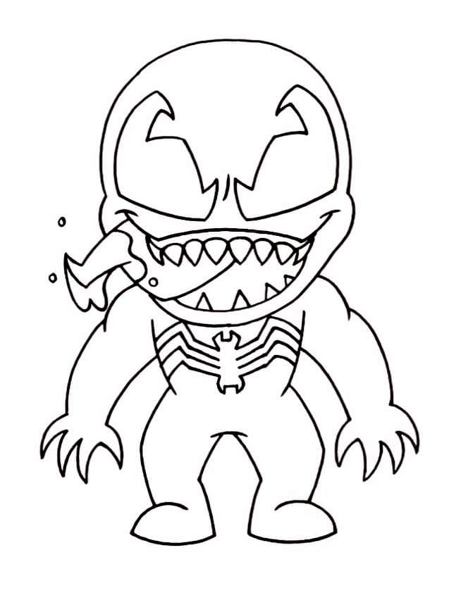 Cute venom printable coloring page