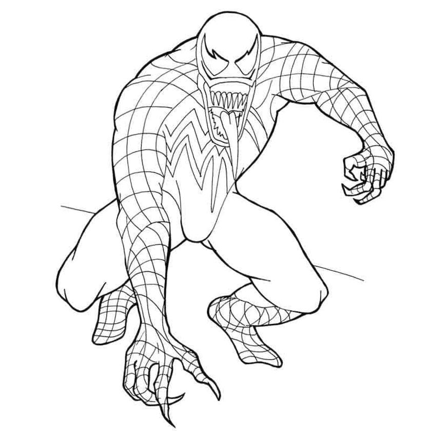 Get this venom coloring pages free to print venom in spiderman costume