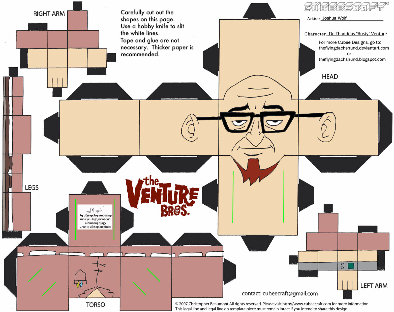 Rusty venture paper toy free printable papercraft templates