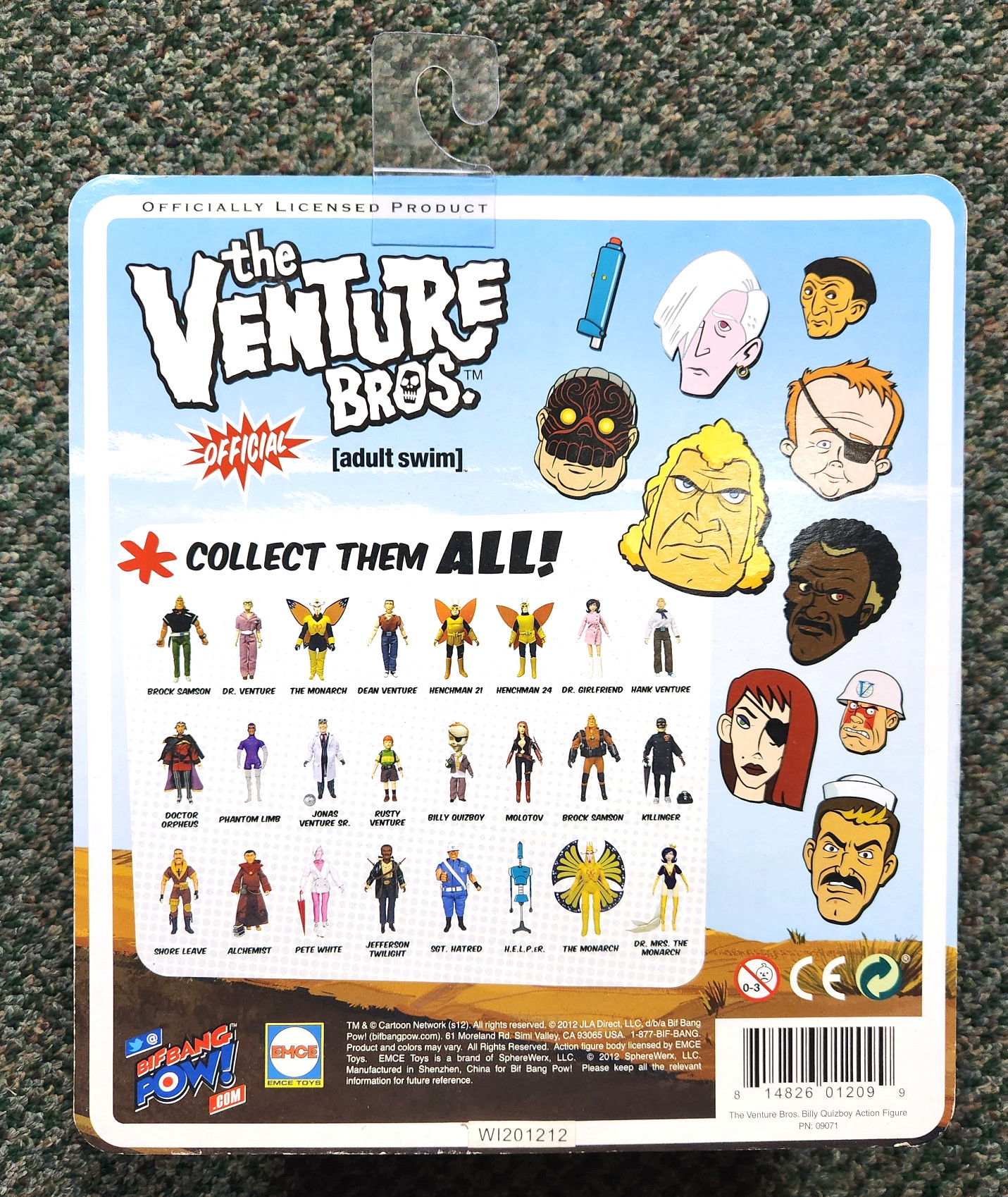 Moc bif bang pow the venture bros billy quizboy figure sealed â the toys time forgot