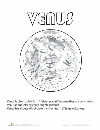 Venus coloring page planet coloring pages planets earth and space science