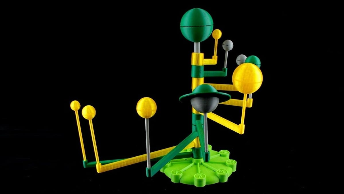 D printed solar system great orreries models