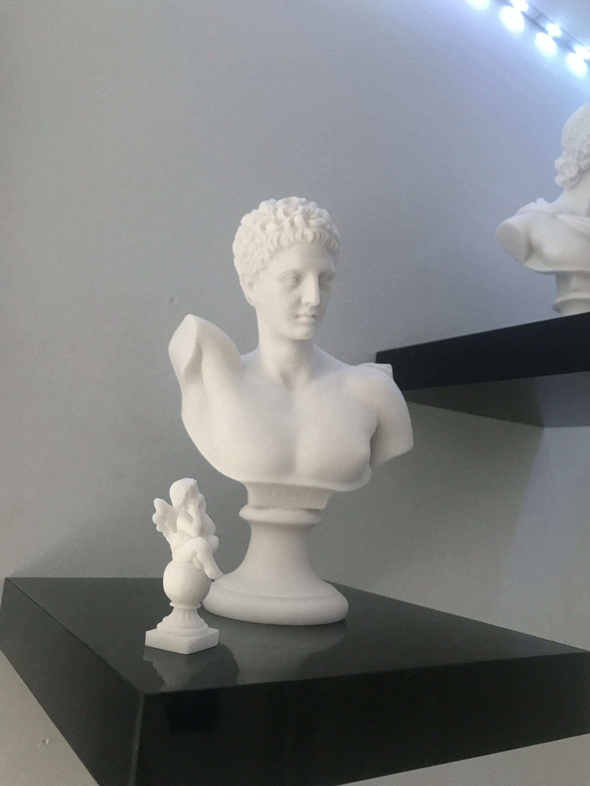 Hermes of praxiteles bust statue made of alabaster