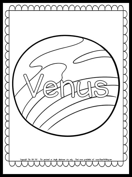 Venus coloring page free printable â the art kit