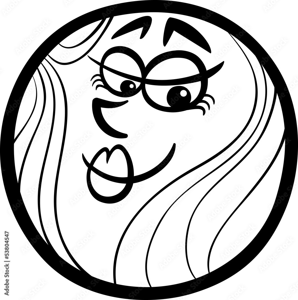 Venus planet cartoon coloring page vector