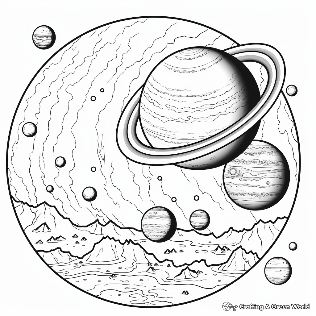 Realistic solar system coloring pages