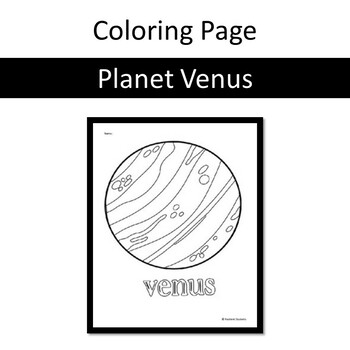 Planet venus coloring page by resilient students tpt