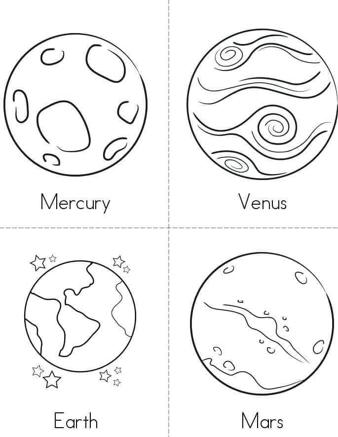 Mercury venus earth and mars coloring page