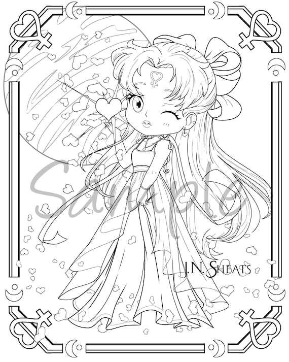 Single coloring page download for adults sailor princess venus sailor moon