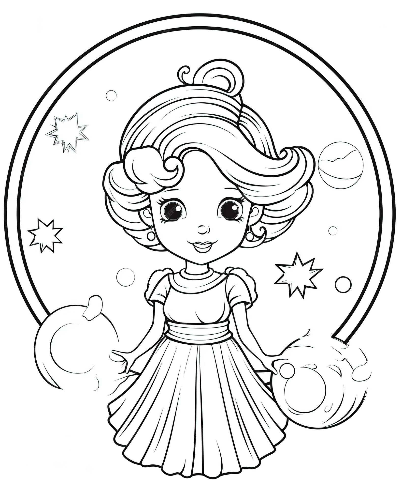 Premium vector drawing of the planet venus outlined art bold coloring book page for kids