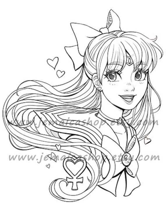 Sailor venus anime printable pdf sailor scouts moon coloring page download coloring book download now