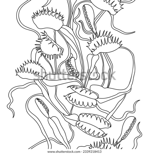 Seamless pattern carnivorous plant venus flytrap stock vector royalty free