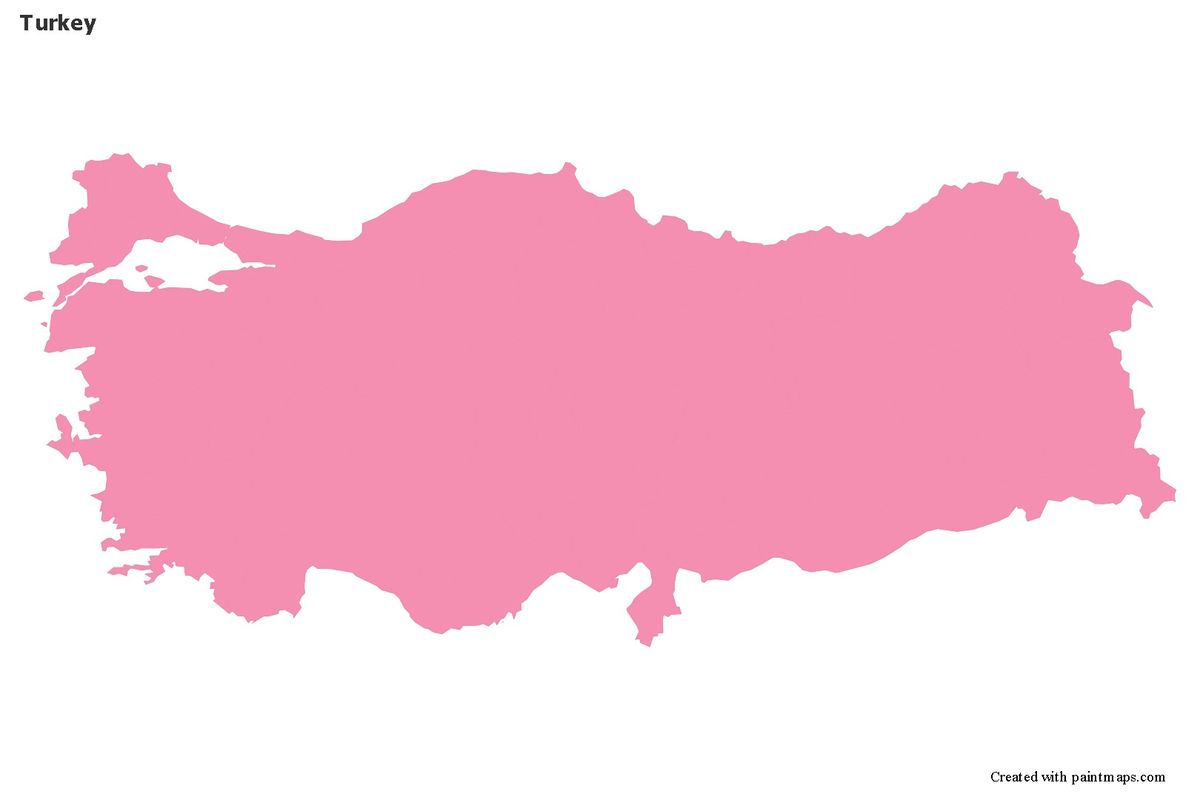Sample maps for turkey pinkoutline map turkey map map maker