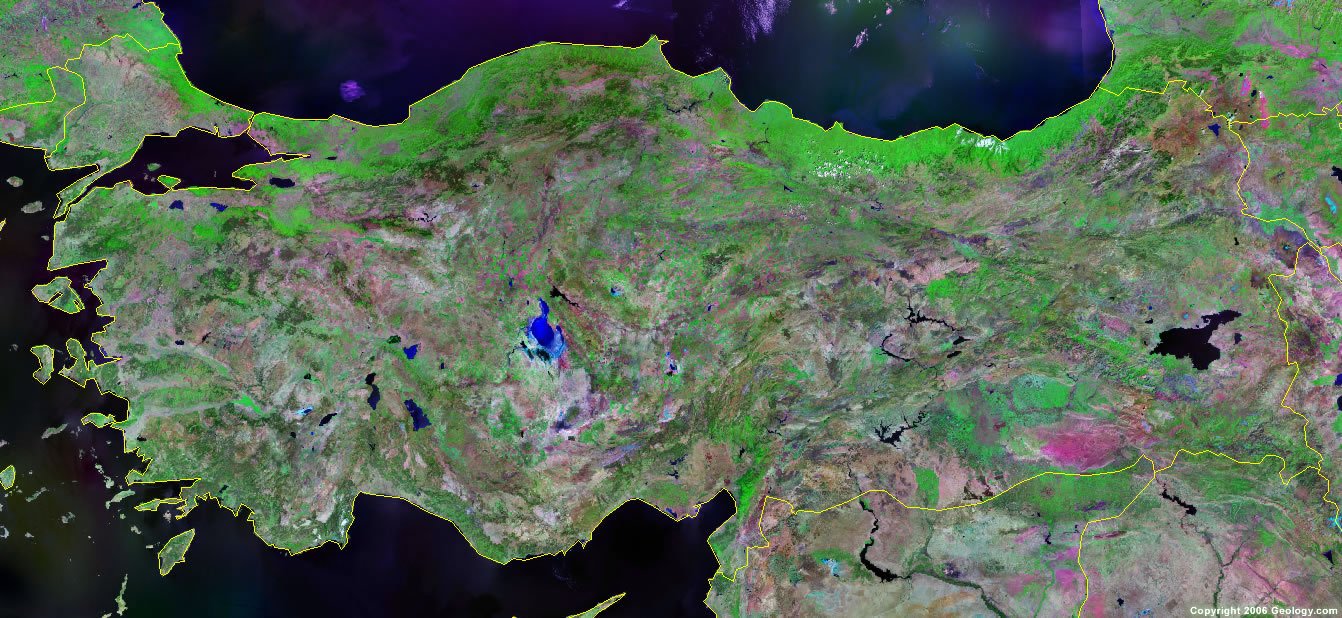 Turkey map and satellite image