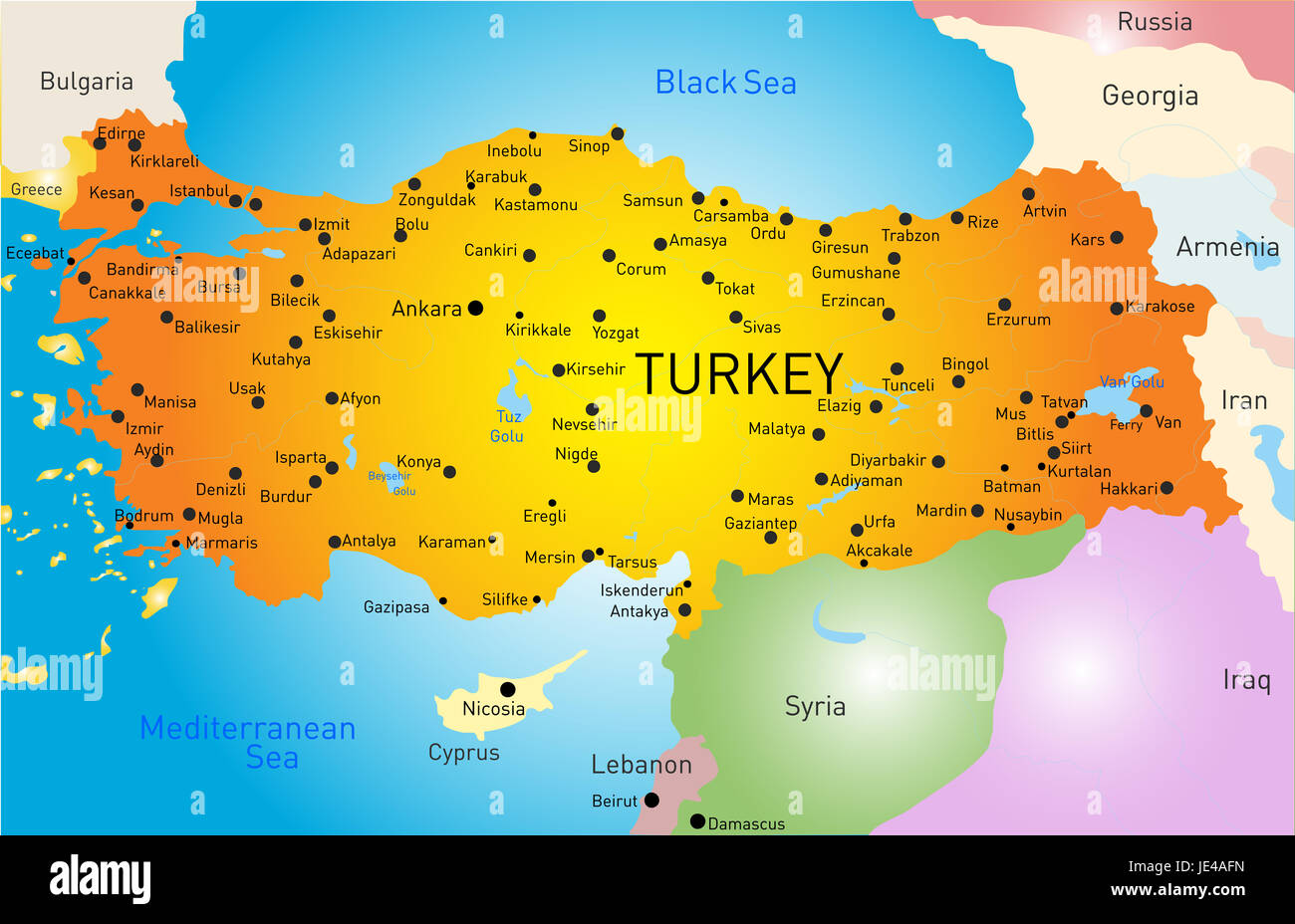Color vectorial mapa de turquãa fotografãa de stock