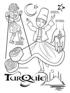 Turkey coloring pages coloring pages world thinking day geography for kids