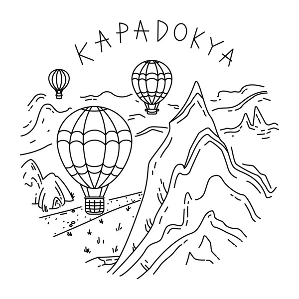Capadocia mãs de vectores de stock y arte vectorial con licencia libres de regalãas