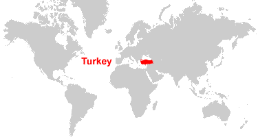 Turkey map and satellite image