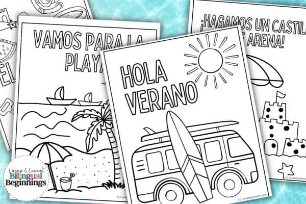 Summer coloring pages in spanish for kids free printables