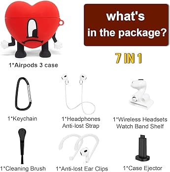 In un verano sin ti heart airpod case d cartoon cute bad funny bunny gifts for girls boys women men with keychain electronics