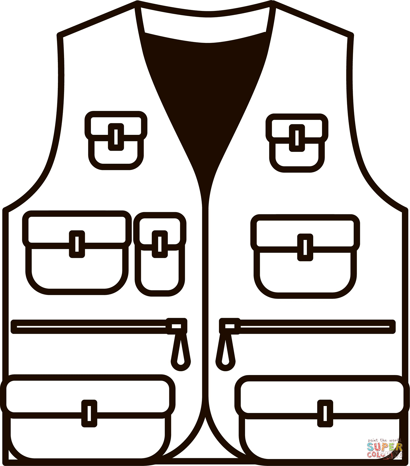 Fishing vest coloring page free printable coloring pages