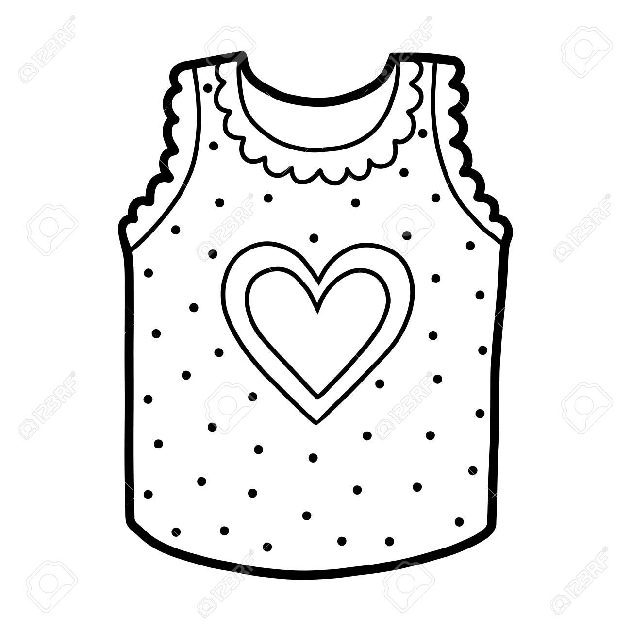 Coloring book for children vest with a heart royalty free svg cliparts vectors and stock illustration image