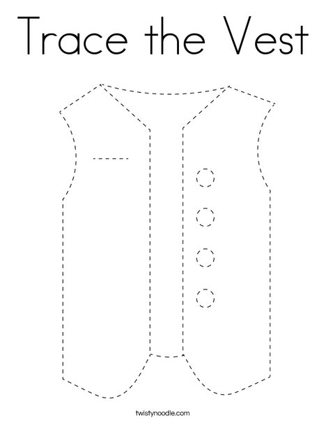Trace the vest coloring page