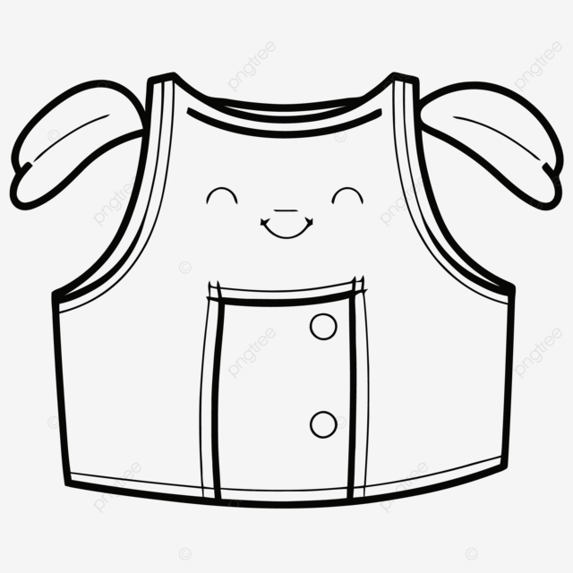 Coloring page with a bunny vest on it vector basic simple cute cartoon chest outline isolated on white background children s coloring page png and vector with transparent background for free download