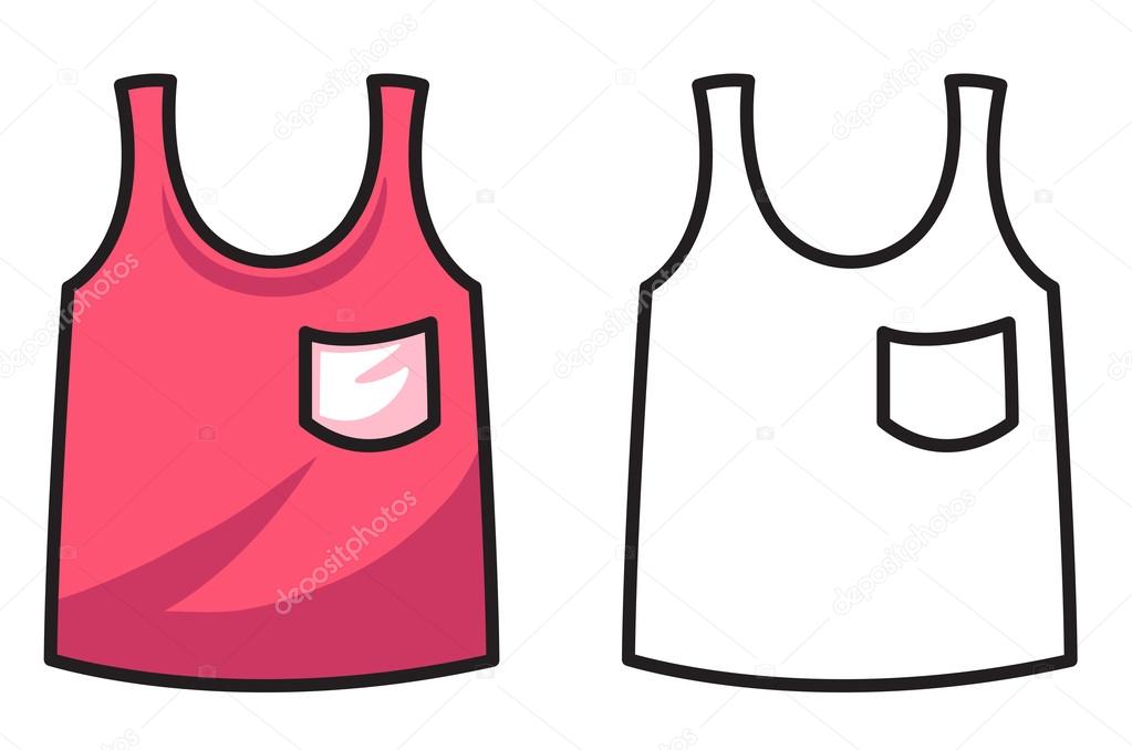 Colorful and black and white vest for coloring book stock vector by jehsomwang