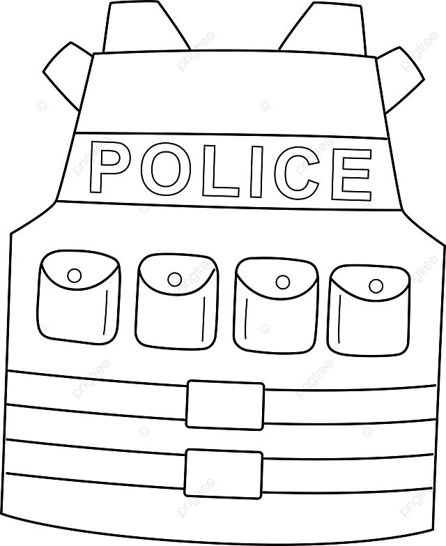 Police bulletproof isolated coloring page for kids deputy authority guard vector deputy authority guard png and vector with transparent background for free download