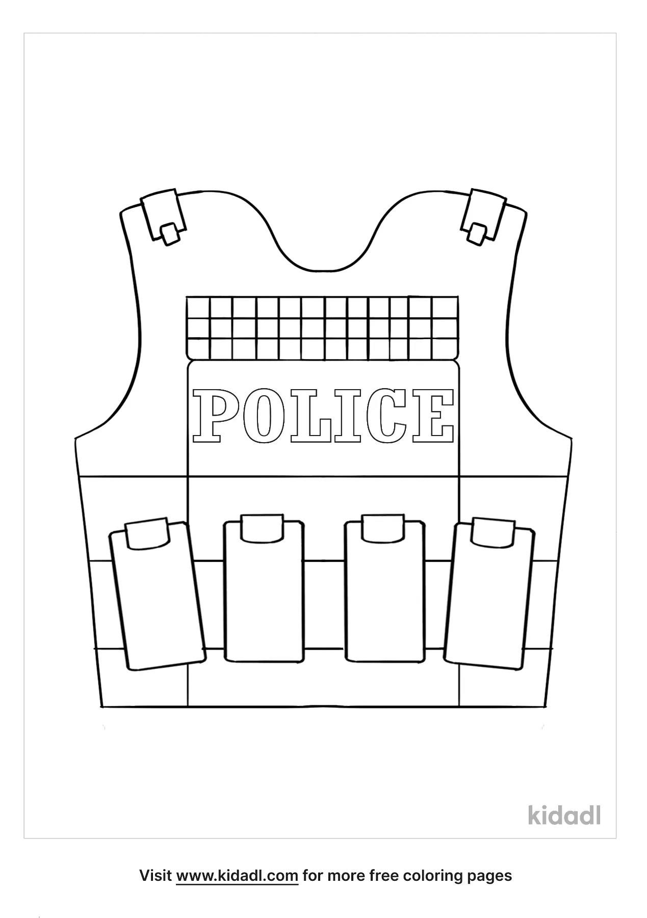 Free police vest coloring page coloring page printables