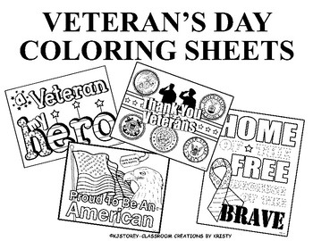 Free veterans day coloring pages tpt