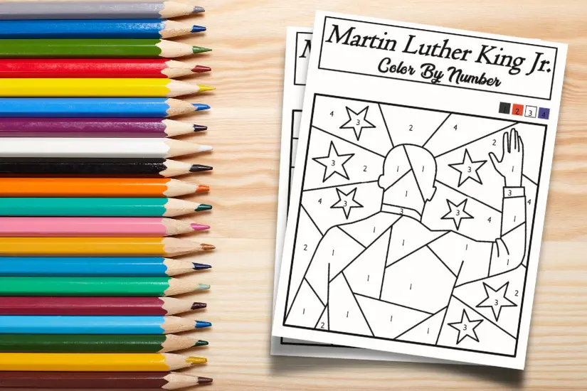 Free printable martin luther king jr color by number worksheets