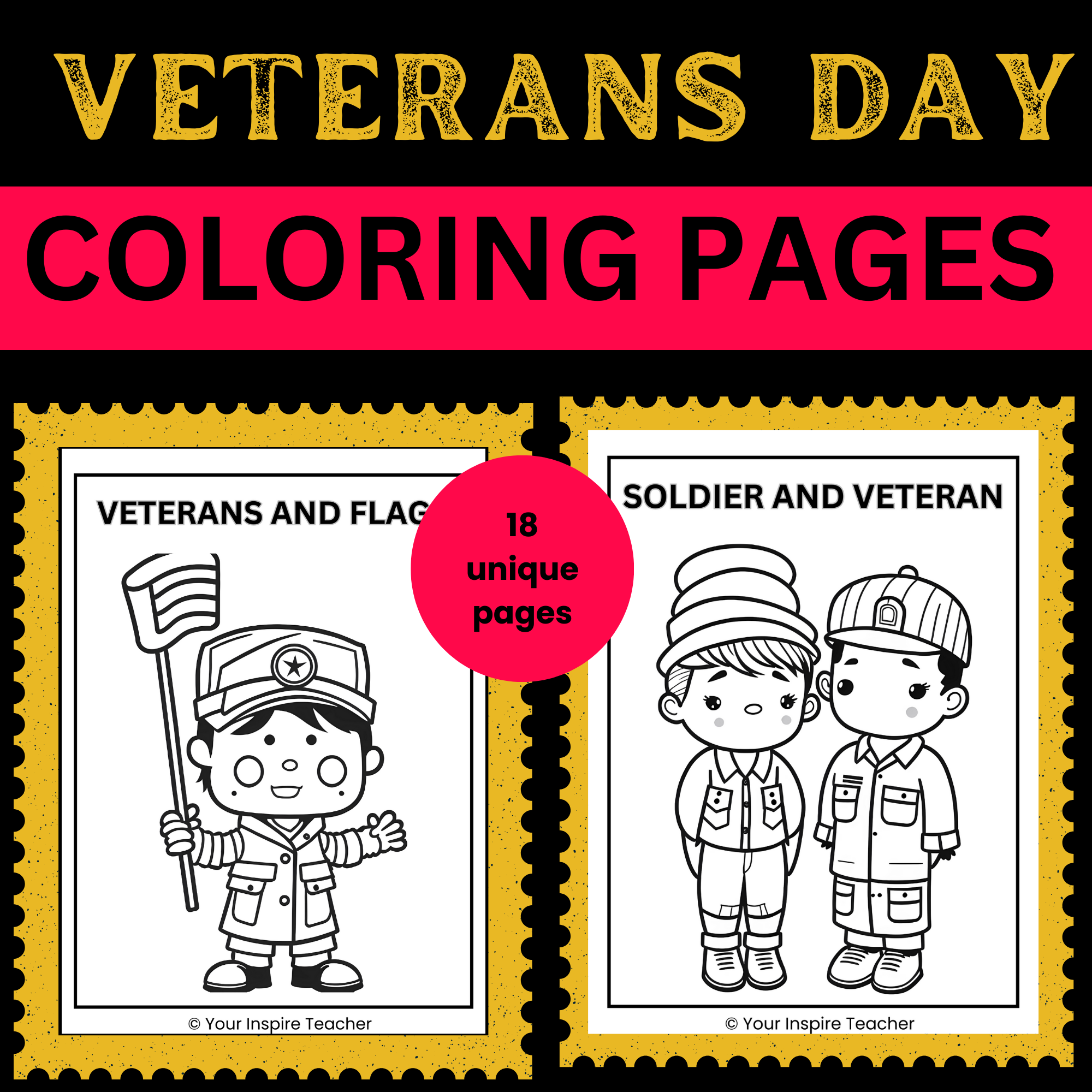 Cute and unique veterans day coloring pages for kids