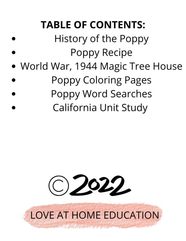 Poppy activity book remembrance day memorial day veterans day