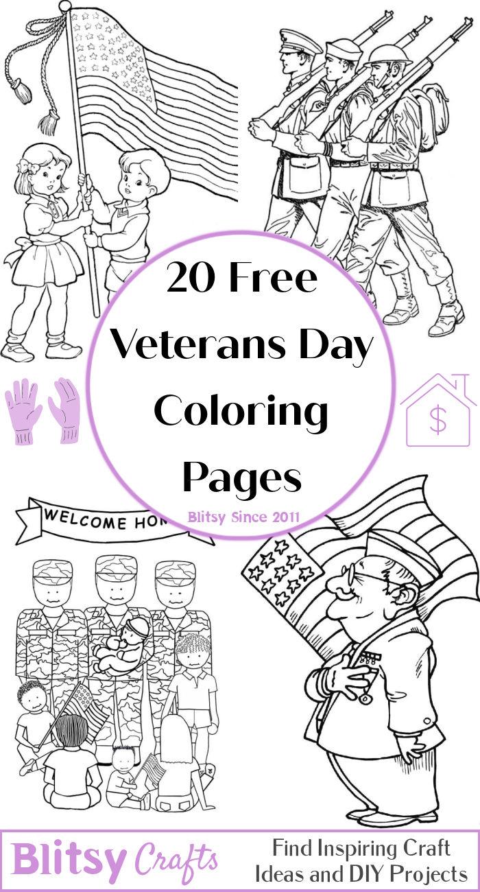 Free veterans day coloring pages for kids and adults