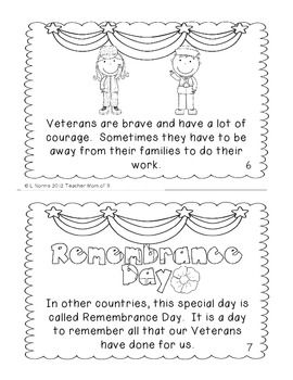 Veterans day printable book for guided reading shared reading veterans day printable books veteran