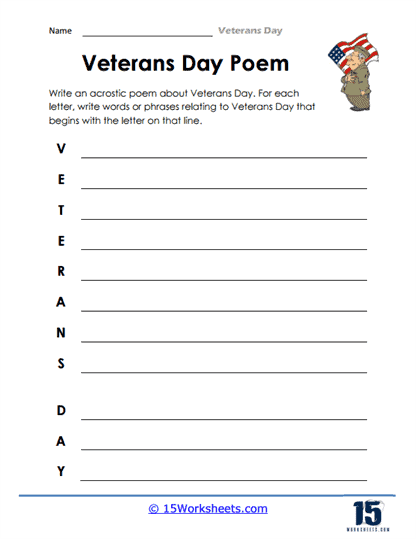Veterans day worksheets
