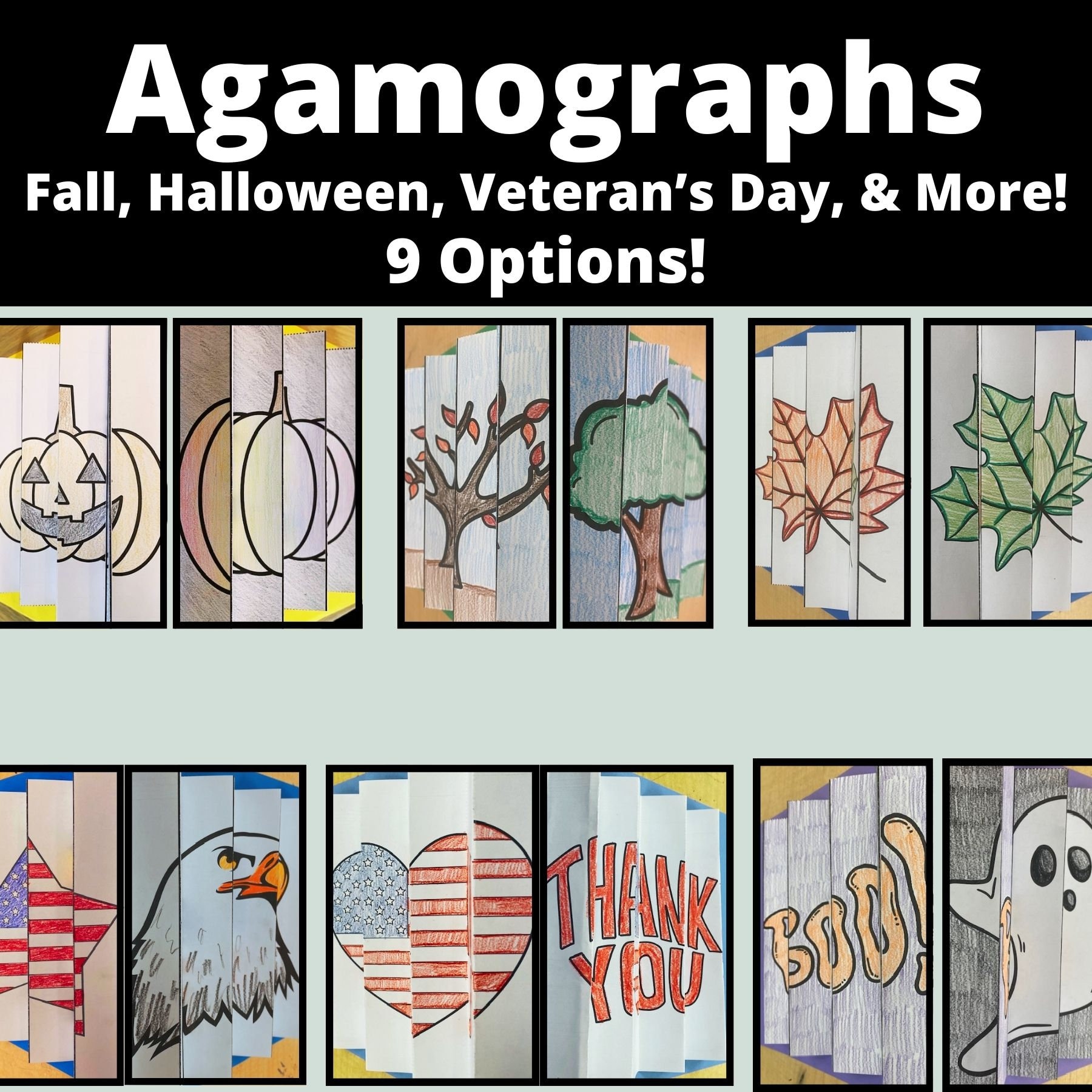 Fall crafts agamographs pumpkins veterans day fall leaves and more instant download