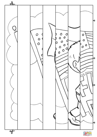 Us flag day agamograph template free printable papercraft templates
